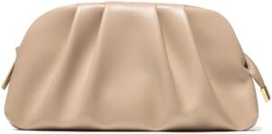 SWEETV Dressy Vegan Leather Clutch Purse for Women Formal, Soft Pleated PU Evening Clutch for Weddings, Proms, Cocktail-Gemma