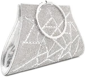 Crystal Clutch Purses Bride and Bridesmaid Handbag Elegant Wristlet Evening Bag for Women