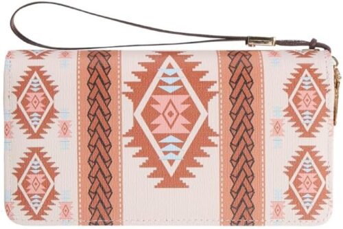 Wallet Purse for Women, Boho-Inspired Wristlet Wallet with Credit Card Holder（Pink） - Image 2