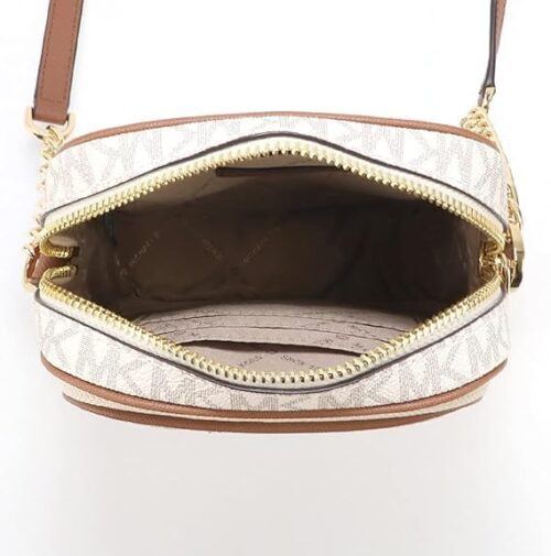 Michael Michael Kors Jet Set Travel Medium Logo Crossbody Flight Vanilla - Image 6