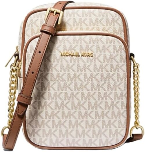 Michael Michael Kors Jet Set Travel Medium Logo Crossbody Flight Vanilla - Image 2