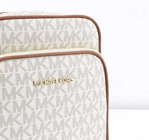 Michael Michael Kors Jet Set Travel Medium Logo Crossbody Flight Vanilla - Image 8