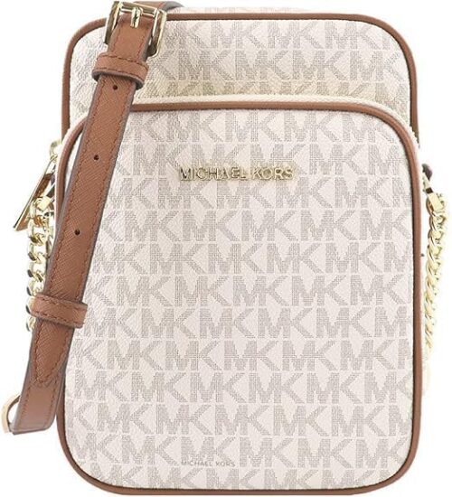 Michael Michael Kors Jet Set Travel Medium Logo Crossbody Flight Vanilla - Image 3