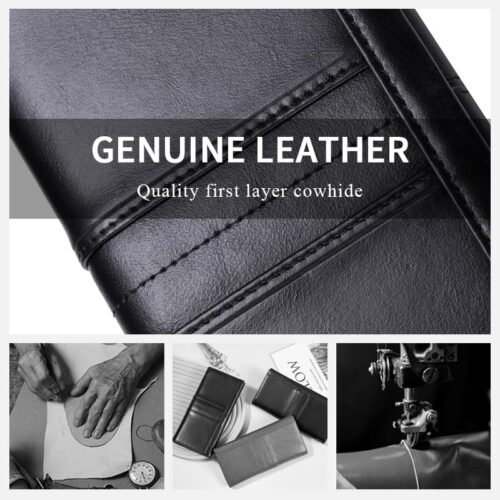 Slim Wallets for Women RFID Blocking Long Ladies Wallet Bifold Womens Leather Wallet with Coin Pocket ID Window, Black - Image 8